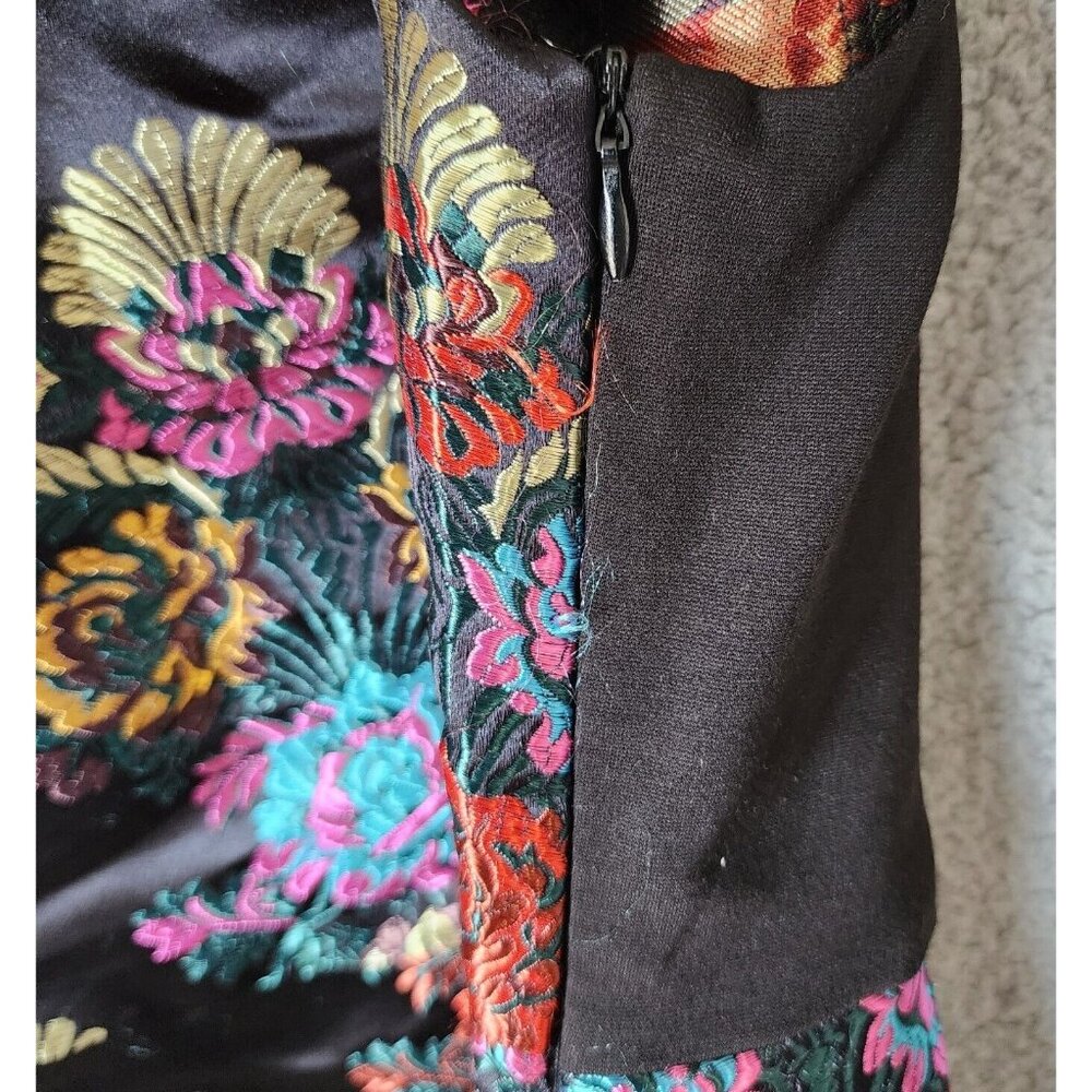 Zara Trafaluc Women's Sleeveless Mini Dress Satin Floral Jacquard Black Size M - Picture 8 of 16